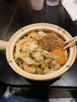 Crystal Noodles with Chicken and Shrimp. Another amazing and Flavorful dish this night. Came with steamed rice.