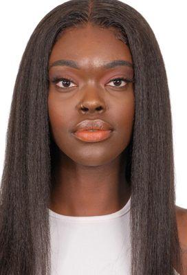 The AMARACHI - Natural Kinky Straight Glueless 13x6 HD Lace Frontal Wig 100% Human Hair