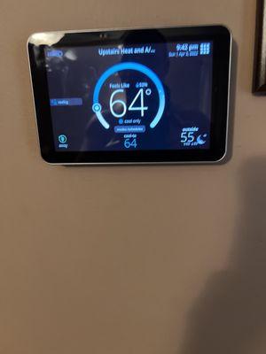 New inside WiFI thermostat for new HVAC unit by R & M Climate Knoxville, Tn