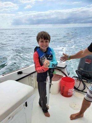 Ocean fishing even a 9 year old can do it!