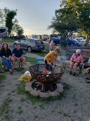 Fire pit at the pavilion