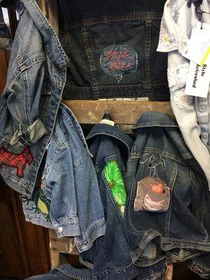 Upcycled denim jackets for the kids.