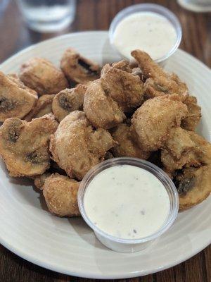 Friend mushrooms with ranch