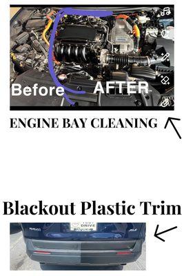 ENGINE BAY CLEANING & BLACKOUT