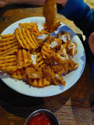 Kids meal chicken tenders and fries