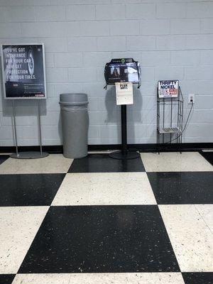 Waiting area with Free Wi-Fi and charging station