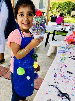 Painting ice cream cones and decorating with real sprinkles