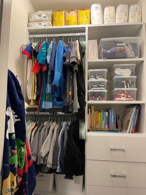 Son's closet!