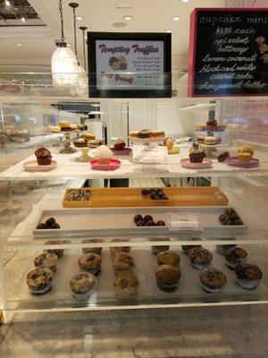 Assortment of macaroons and mini cupcakes