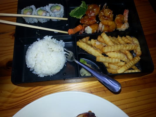 Kids shrimp teriyaki and California roll