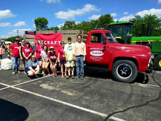 Bargersville True Value team in the Johnson County Fair Parade (July 2016)