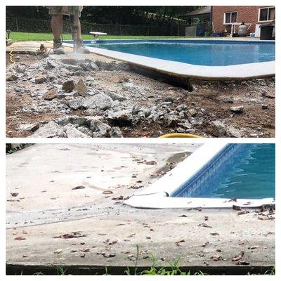 Pool deck nightmares, whether the pool is concrete or liner, aren't an issue.