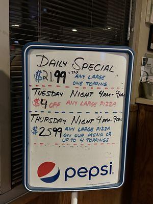 Updated specials prices