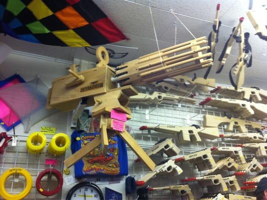 Evil rubber band machine gun.