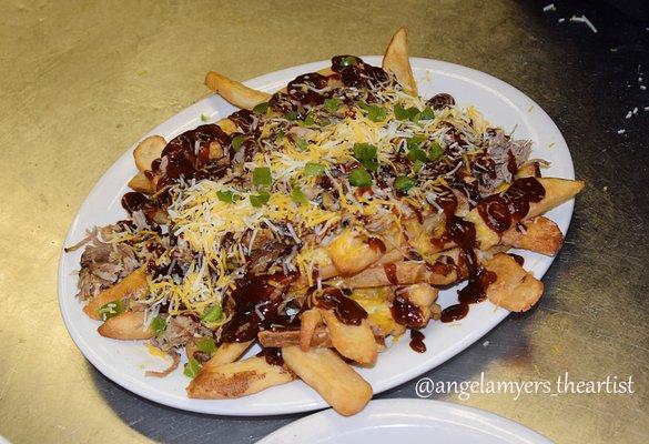 Pulled pork Nachos on french fries!