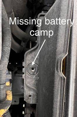 Missing battery clamp