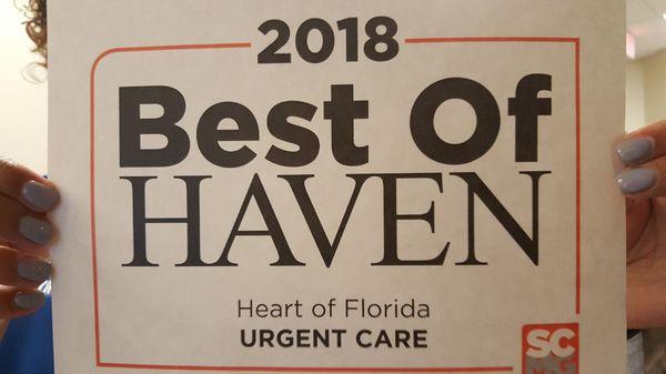 Voted best Urgent Care in Winter Haven