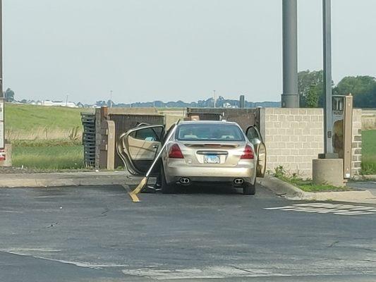 Time to Sweep the Floor! Time to clean the employees cars is important to this location. Your order will come later.