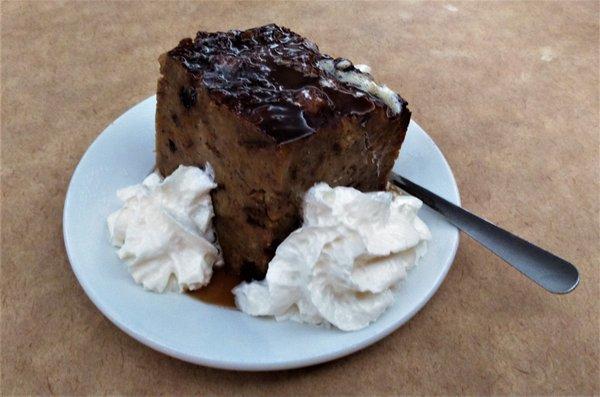 This is the bread pudding that I ate.  Note the thicker and more upright consistency, albeit still very tasty.