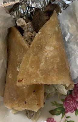 Half of a lamb kati roll