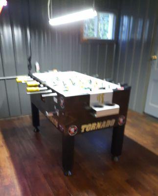 .75 cent foosball & Pool  Awesome food from the kitchen