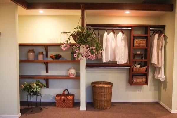 Handcrafted, affordable wood closet, pantry, or linen closet solutions.