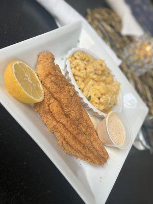 Fried Catfish and Mac & Cheese