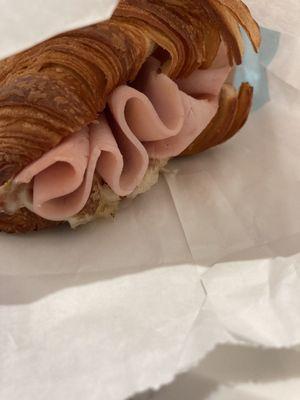 Ham & Cheese in Croissant warmed a touch to enjoy for lunch.