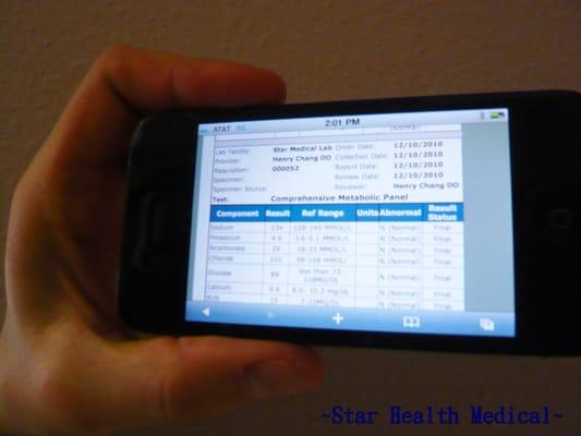 Access medical records on a smart phone