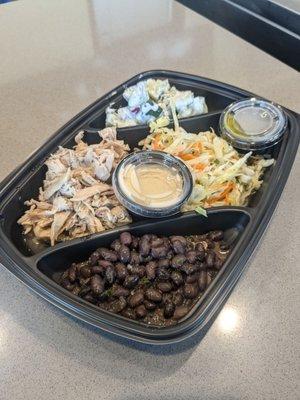 Platter with shredded chicken