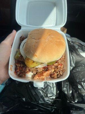 Pulled pork sandwich