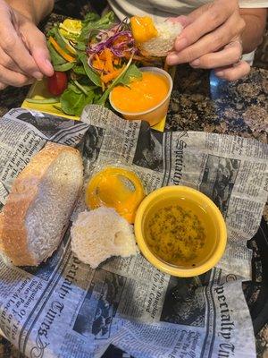 Salad and bread