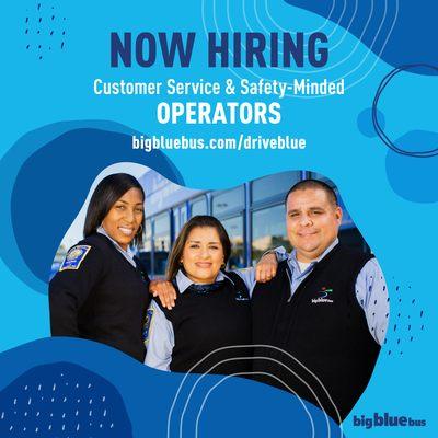 Looking to steer your career in a new direction? Look no further than Big Blue Bus! Apply: bigbluebus.com/driveblue