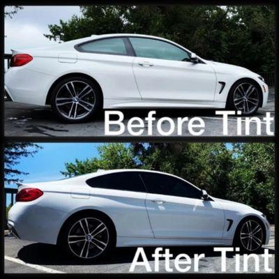 Before and after tinting. Call or text to get an estimate to tint your car