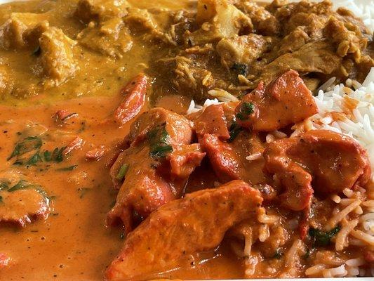 Chicken Tikka Masala, Chicken Karahi, and Butter (Better) Chicken!!! Delicious!