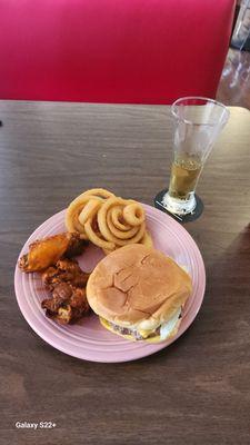 Burger and wing combo