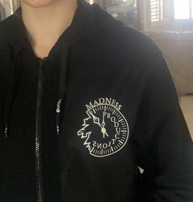 Pencil drawn design that my graphic artist Justin perfectly recreated and printed on a jacket I had brought in - within 48 hours!