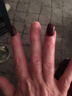 A photo of a gel manicure done on 11/11/20.