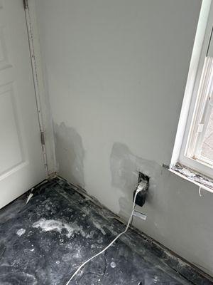 Drywall repair due to termite intrusion