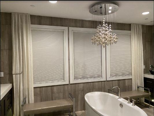 Hunter Douglas Duette with side channel for total darkness