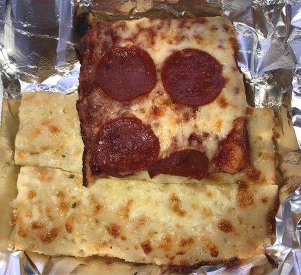 Pizza and Cheese Bread