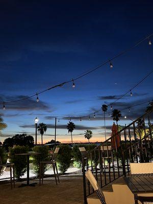 View from outside patio dining