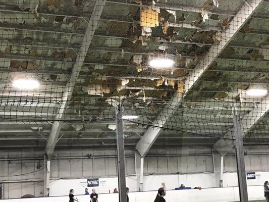 FIX YOUR ROOF! This is NOT OK! People feel sick after they play here!