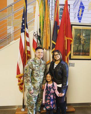 SSG (Staff Sergeant) Chu of the 40th ID is promoted to SFC (Sergeant First Class).