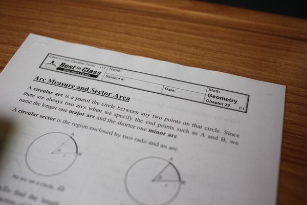 Math weekly packet