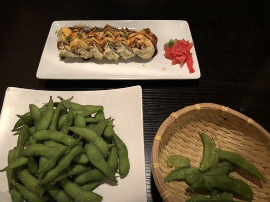 Perfectly done edamame and a super delicious Dynamic Roll