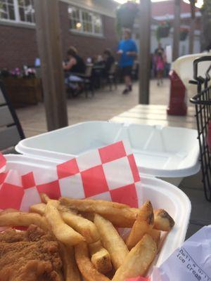 Kids Chicken Fingers and Fries on a Saturday Evening