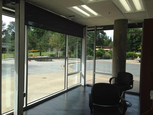 Outside view from studio 15 (Double) located on corner facing the park & Redmond Way