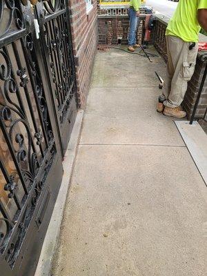 Before 
Front entrance cement / concrete work to prevent water intrusion into the basement