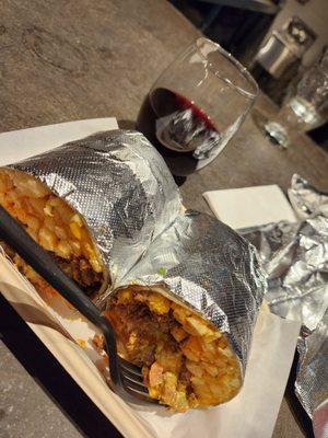 Taco truck surf n turf (California burrito $15) and baker wines pinot noir = fantastic!!